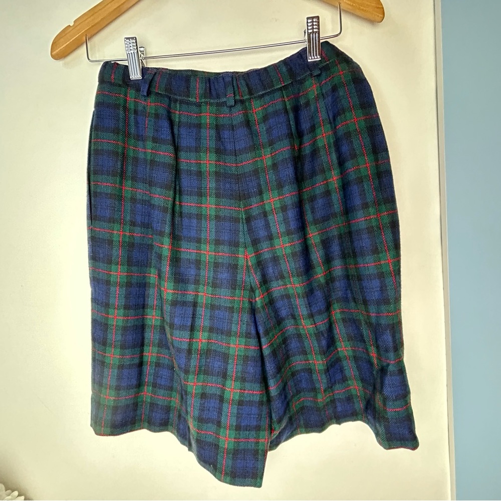 Pendleton Green Blue Plaid Wool Argyle Tartan Shorts 8 - Picture 2 of 8